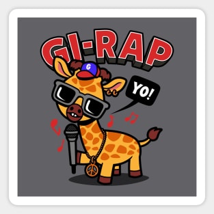Gi-Rap Funny Kawaii Hiphop Rapping Animal Giraffe Magnet